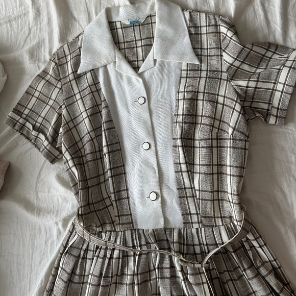 Stunning 1950s Vintage🎬Midi Dress with Matching Belt - Picture 1 of 10